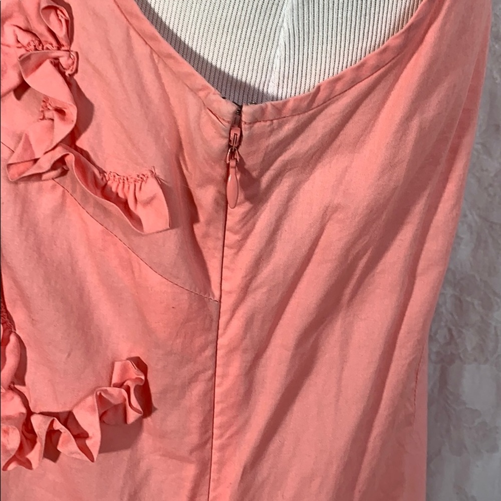 ✓J. Crew EUC top size 0 ruffles coral - Picture 3 of 10